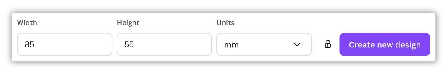 Canva - Custom Size Input